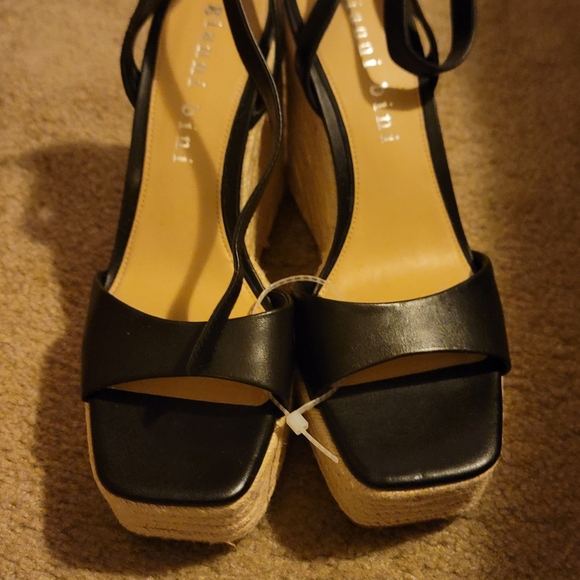 Gianni Bini Senna Leather Jute Platform Wedge Sandals *NEW* - Picture 4 of 4